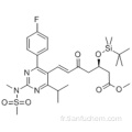 Acide 6-hepténoïque, 3 - [[(1,1-diméthyléthyl) diméthylsilyl] oxy] -7- [4- (4-fluorophényl) -6- (1-méthyléthyl) -2- [méthyl (méthylsulfonyl) amino] - 5-pyrimidinyl] -5-oxo-ester méthylique, (57191807,3R, 6E) - CAS 147118-38-5